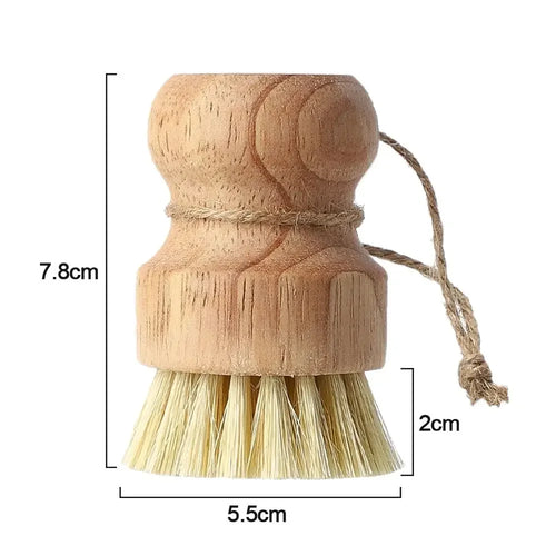 2pcs/set Kitchen Cleaning Brush Wooden Dish Brush with Natural Sisal