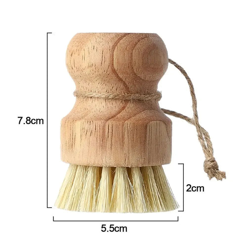 2pcs/set Kitchen Cleaning Brush Wooden Dish Brush with Natural Sisal