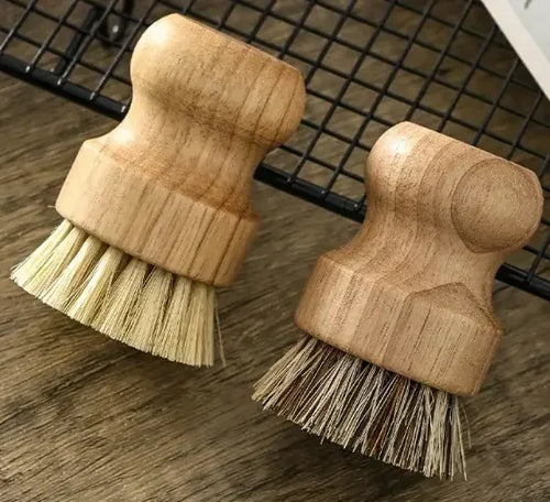 2pcs/set Kitchen Cleaning Brush Wooden Dish Brush with Natural Sisal
