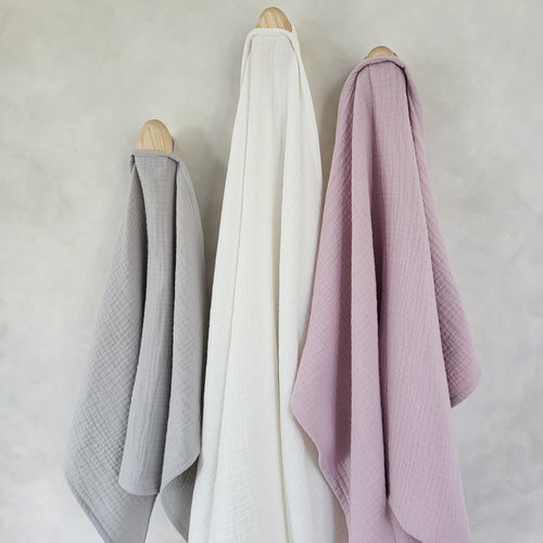 Cotton tea towel for a kitchen I White, pink, beige or grey colors